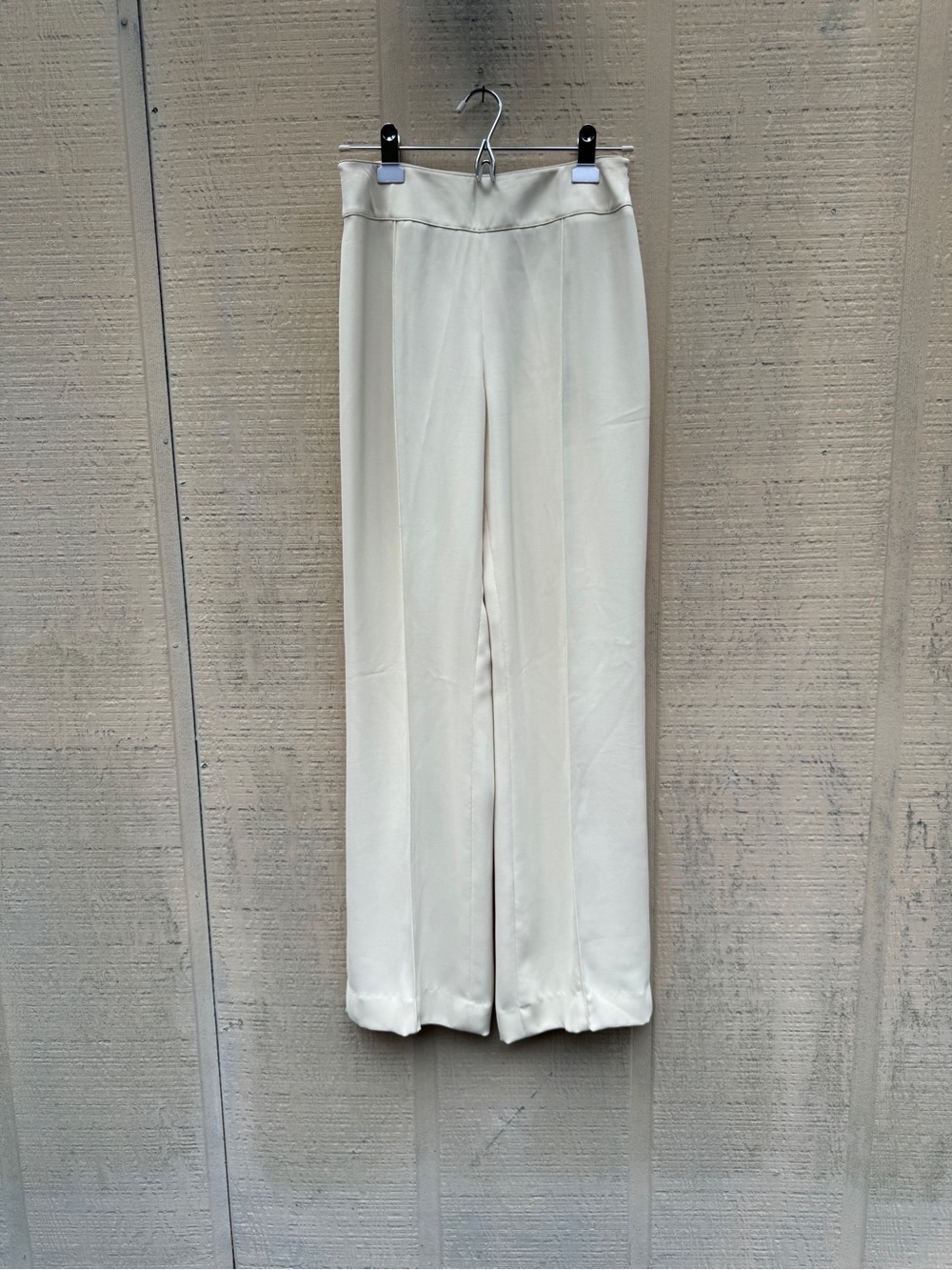 Mugler Cream Straight-Leg Trousers
